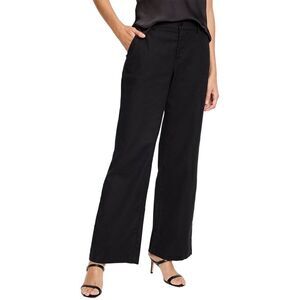 Nic+Zoe Womens Eliot Linen-Blend Wide Leg Pant, Black